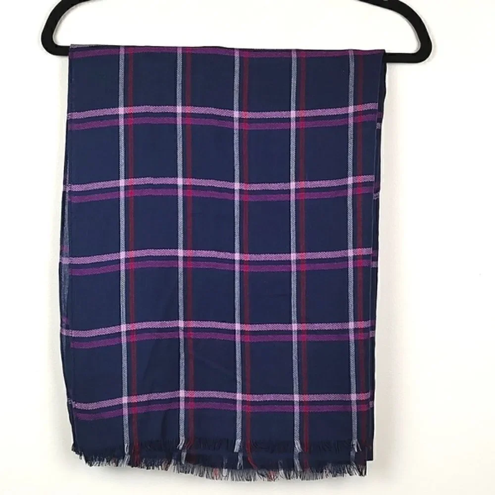 Talbot's Woven Windowpane Plaid Scarf Wrap